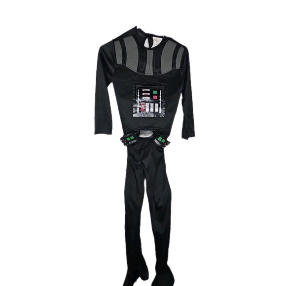 Star Wars Child's Size 7-8 Darth Vader Jumpsuit,  Belt, & Mask Halloween Costume - Picture 3 of 12